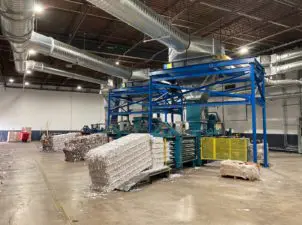 AES Scrap Collection Conveyance System Auto Tie Baler